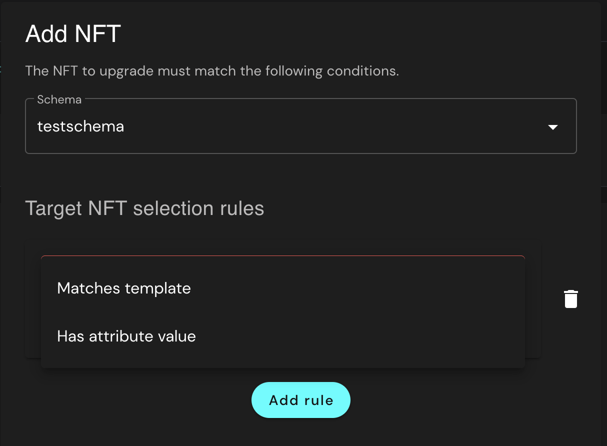 Upgrade target NFT rules